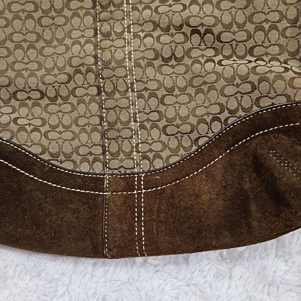 Coach brown and tan purse crossbody bag with adjustable strap - Picture 3 of 9